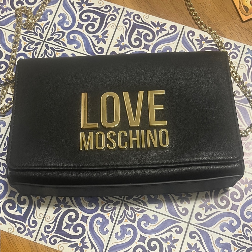 Love Moschino Black and Gold Crossbody Bag, NWT